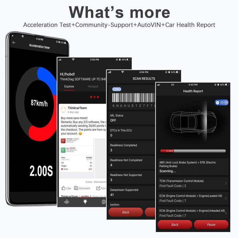 Original Thinkcar 2 Thinkdriver Bluetooth Full System OBD2 Scanner for Ios Android