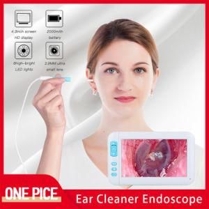 4.3&prime;&prime; Screen Endoscope 1080P HD Visual in Ear Cleaning Endoscope 3.9mm Ear Mouth Nose Otoscope Medical Ear Spoon Borescope C3