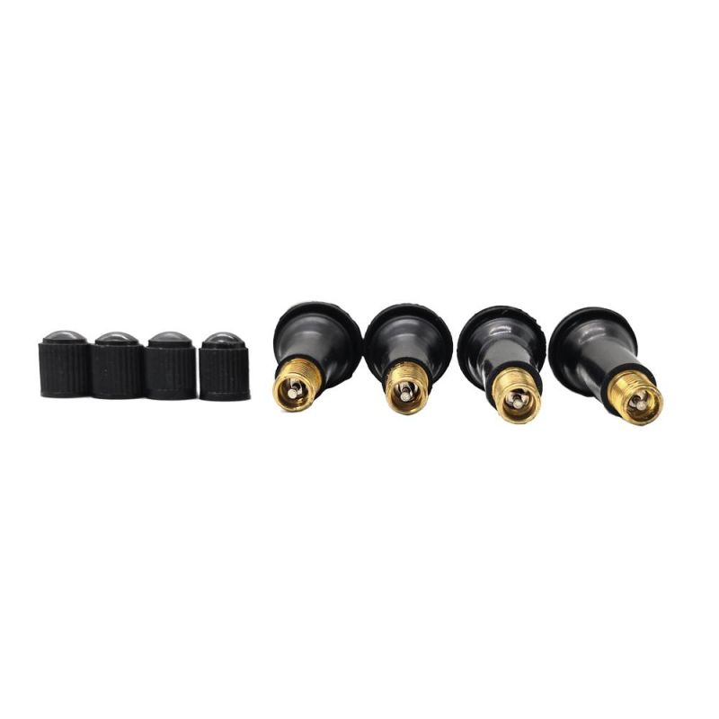 Tubeless Black Premium Rubber Snap-in Tire Valve Stem Universal for Tubeless 0.453 Inches 11.5mm Rim Holes