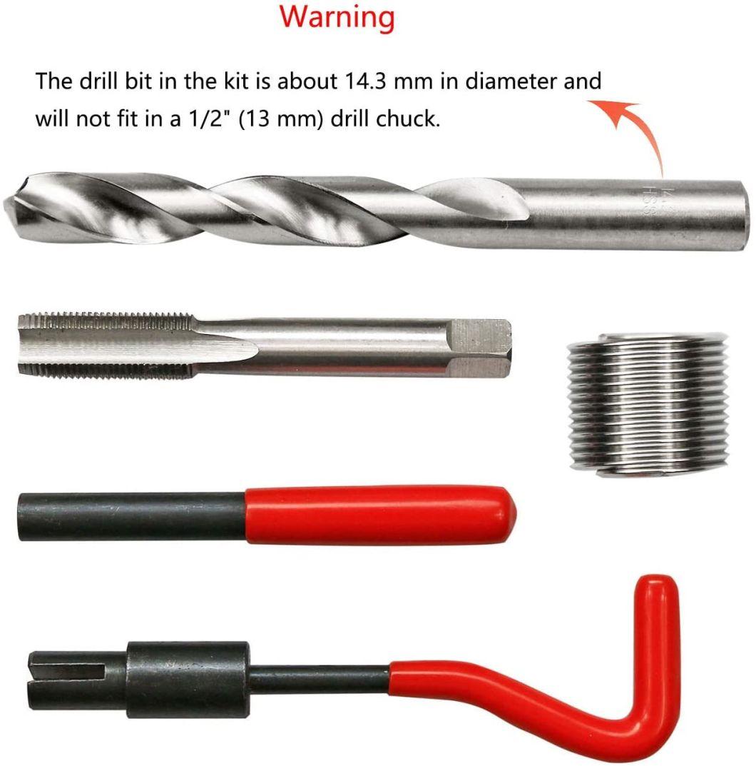 Viktec Compatible Hand Tool Set Metric Thread Repair Insert Kit for Auto Repairing (M14X1.25)