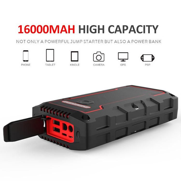 Rugged Car Battery Jump Starter Vehicle Jumper Box Waterproof 1100A Peak Portable Jump Starter