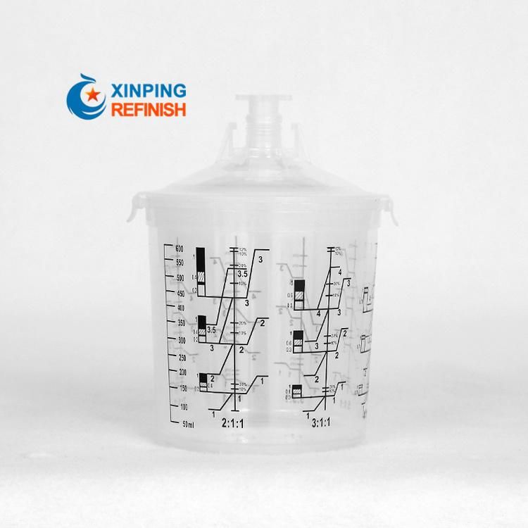 Hot Sale Automotive Body Plastic Paint System Disposable Mixing Cups Spray Gun Cups with Collars