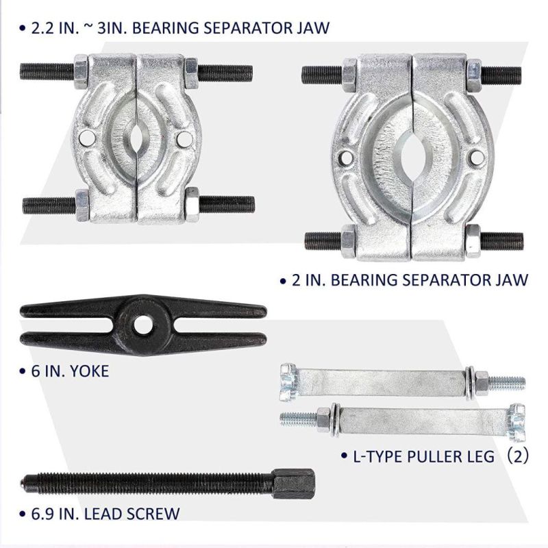 Viktec 14PCS Bearing Separator Puller Set Heavy Duty 5-Ton Capacity 2inches and 3inches Splitters Remove Bearings Kit