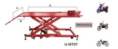 1000lbs Mobile motorcycle Lift Table ATV Lift Scissor Lift U-Mt07 Garage Equipment
