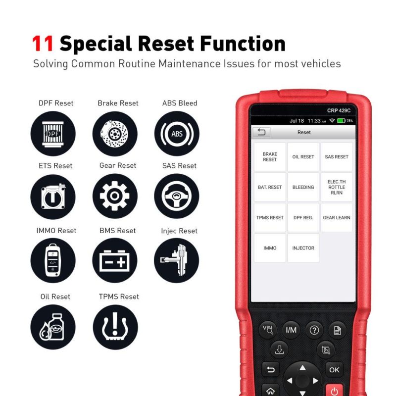 Launch Crp 429 Auto Diagnostic Tool OBD2 Tools for Engine/ABS/Airbag/at +11 Service Free Update