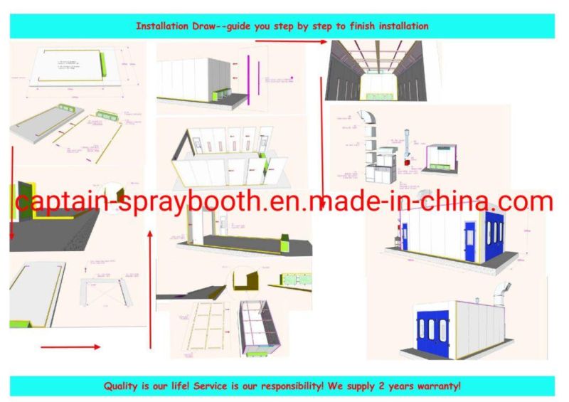 Furniture Spray Booth with Water Curtain System / Paint Baking Booth