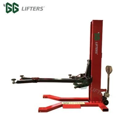 hydraulic single post car lift with manual unlocking