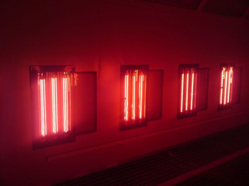 AA4c Spray Booth with Red Infrared Heating Lamps