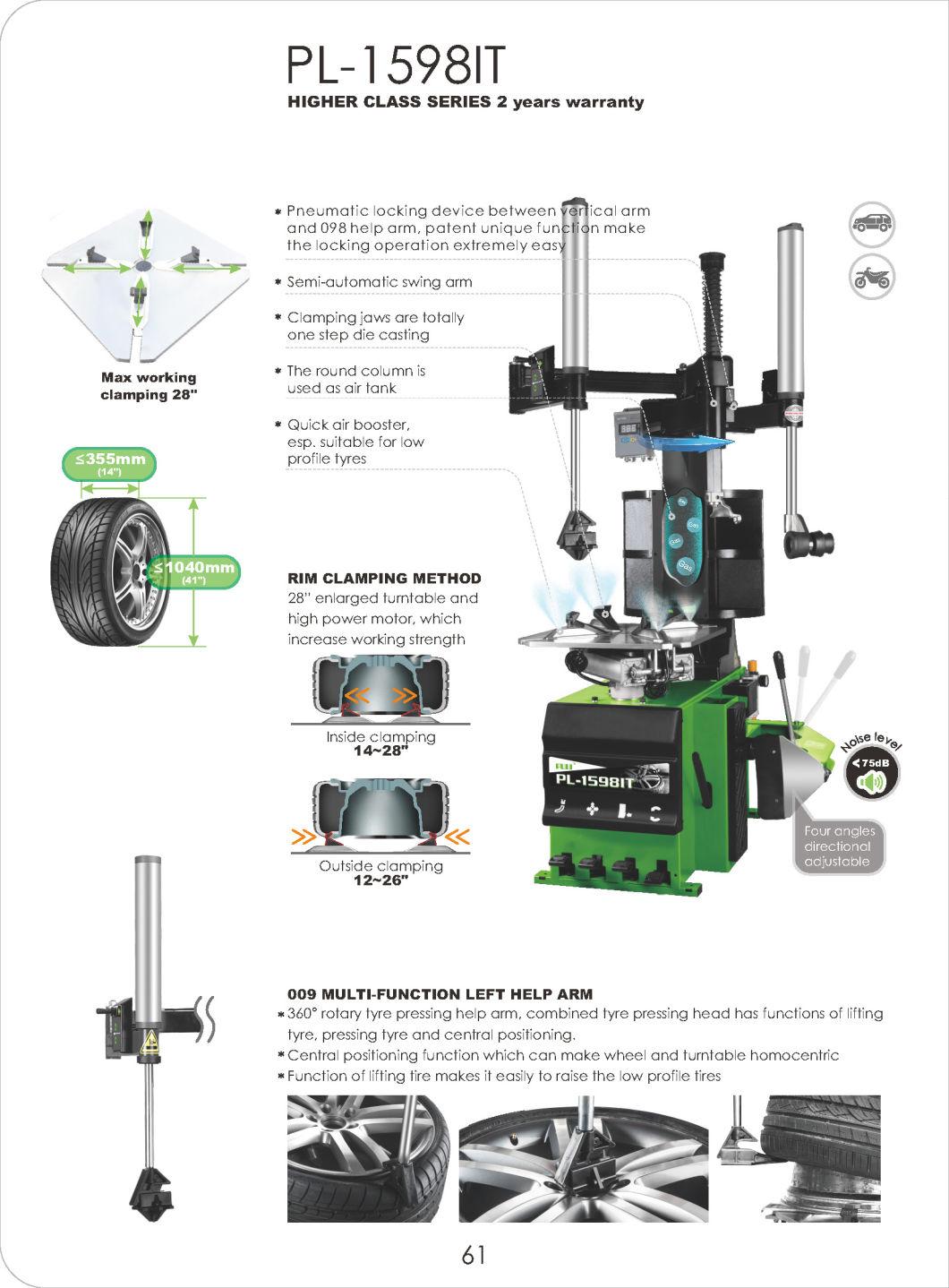 Puli Tire Changer Pl-1598it Semi-Automatic Car Tyre Changer Swing Arm CE Vehicle Tire Changer Equipment