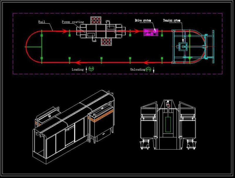 Low Power Consumption Diesel Powere Coating Line Power Coating Booth