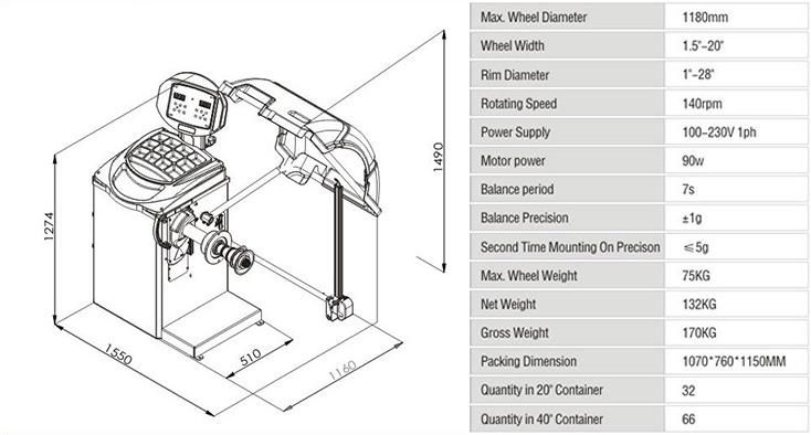 Low Price Automatic Rim Repair Alloy Wheel Balancing Machine Tools Suppliers Tcm-710