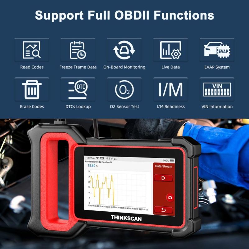 Thinkcar Thinkscan Plus S7 OBD2 Car Diagnostic Tool for Auto ABS Airbag Sas Oil DPF Epb Reset 7 Systems Automotive Scanner