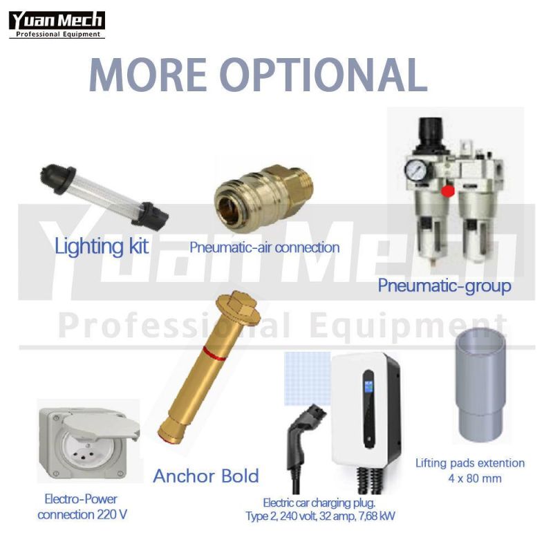 Yuanmech F4022mm Two Post Lift Floor Connection with Manual Down Ventil Leverand and Mechanical Realese