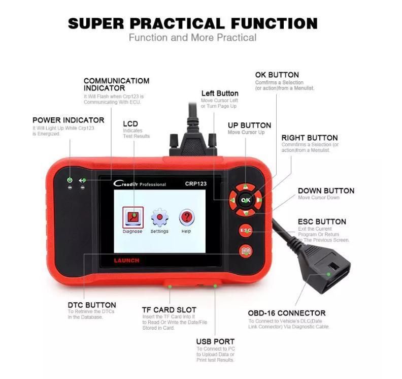 Crp123 Launch OBD2 Scanner Crp123 Scan Tool