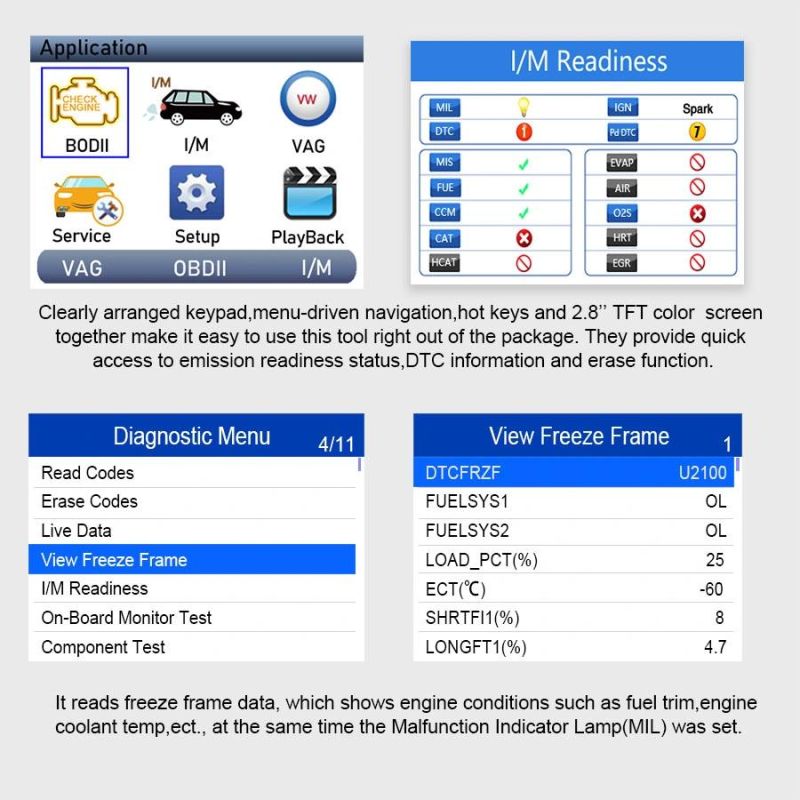 Vident Imax4301 Vaws V-a-G OBD Diagnostic Service Tool Supports 9 Special Functions