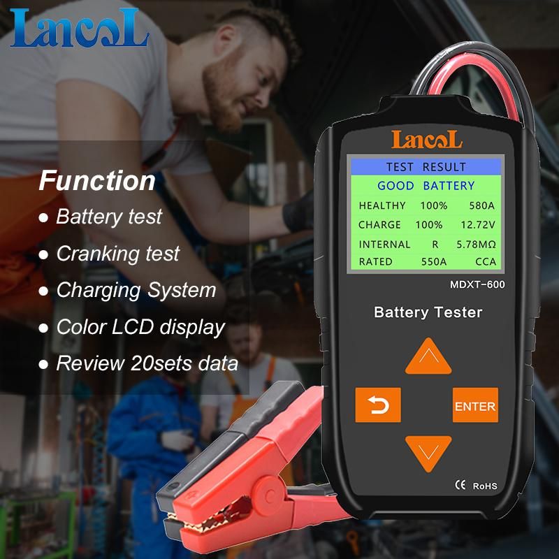 12V 24V Battery System Tester Checker Mdxt-600 Digital Battery Analyzer Automotive Tester