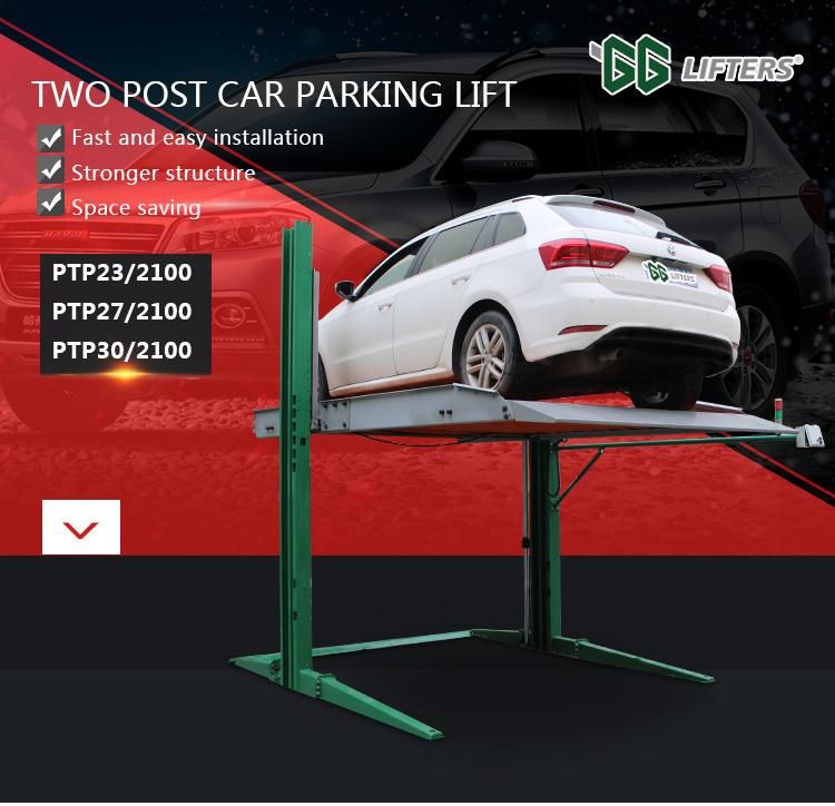 2 post car parking elevator 2700kg CE ISO