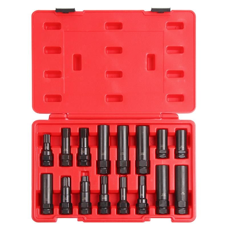 Viktec 16-Piece Locking Lug Nut Master Key Set Wheel Lock Removal Socket Set