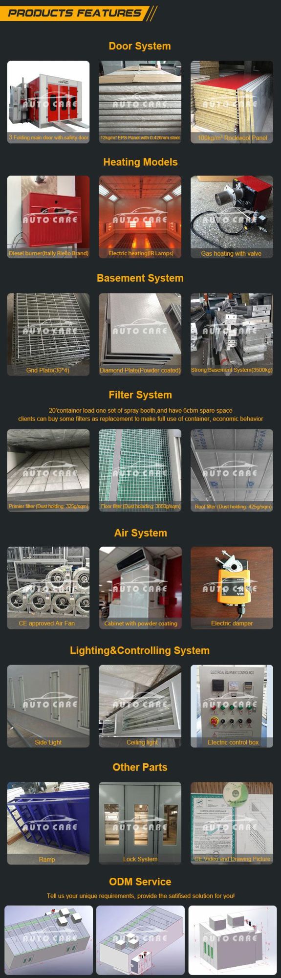 Factory Ce Standard High Quality Car Painting Spray Booth Room Oven