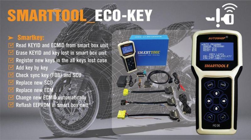 Smarttool Motorcycle Diagnostic Tools Smart Key Programmer Programming Machine & Odo Correction