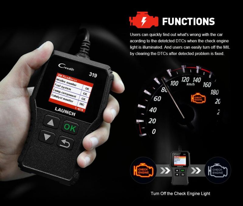 2019 OBD2 Car Code Reader Scanner Launch Cr319 DIY Vehicle Diagnostic Tool as Cr3001