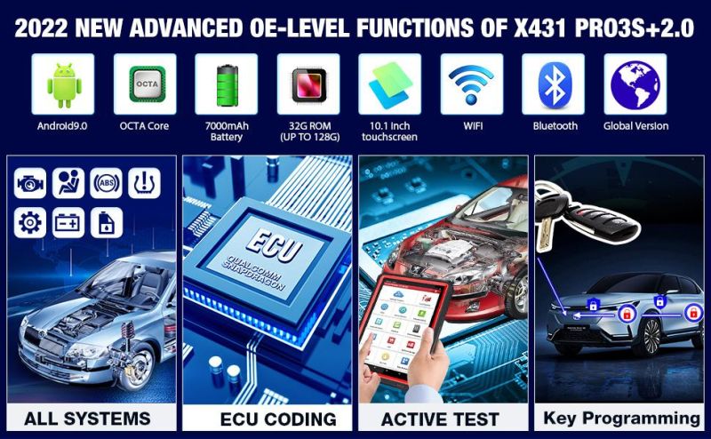 Launch X431 PRO3s+ Full System Bluetooth Diagnostic Scanner