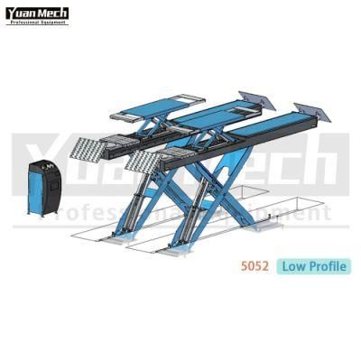 Yuanmech Bil5052wtf in Ground Big Scissor Lift for Wheel-Alignment Low Profile with Lift Table and Flaps