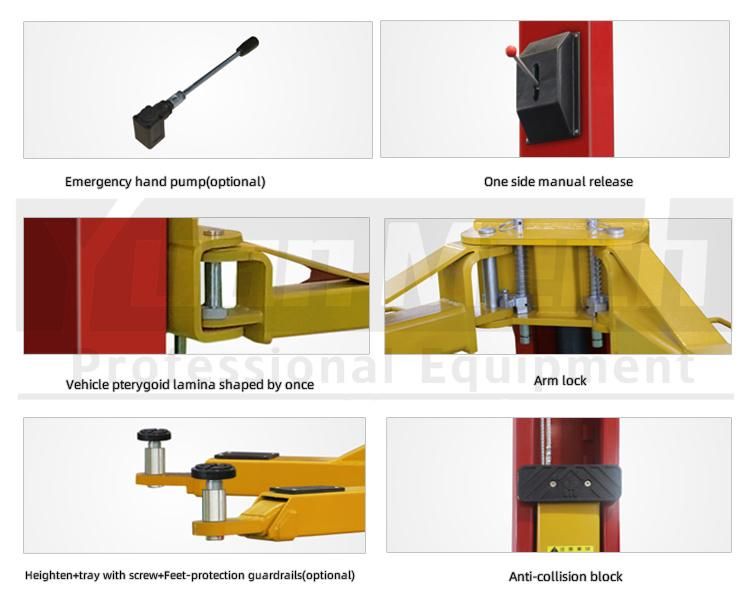 Hydraulic Aoto Two Post Car Hoist Lift Car Lifting Equipment