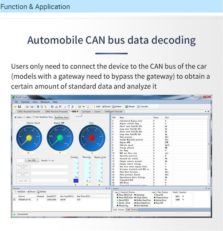 Communication Can Bus Module Debug Tools Gcan Usbcan-Mini Analyzer