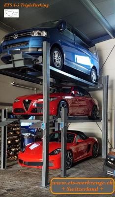 Auto Car Parking Equipment Four Post Lift for 3 Cars