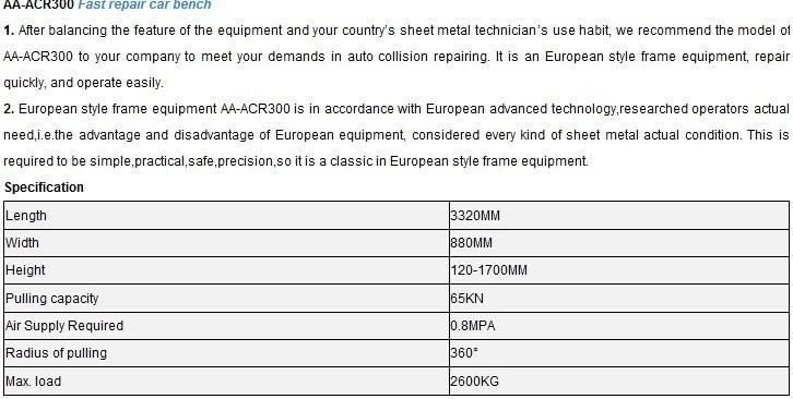 Auto Collision Repair System (AA-ACR300)