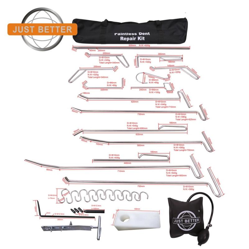 34PCS Dent Repair Tool Kit Dent Hook Rods Set