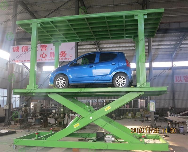 Two car use lift car parking platform for underground and garage