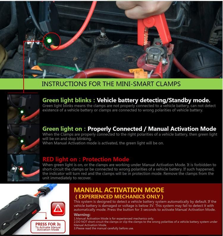 10000mAh Emergency Power Supply Kit 600AMP Power Booster for Car Jump Start