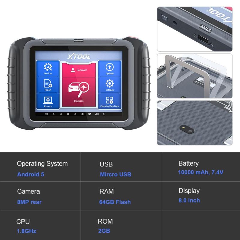 Xtool D8 Bt 2022 Newest Automotive OE All Systems Diagnostic Scanner ECU Coding 30+ Service Functions Bi-Directional Control