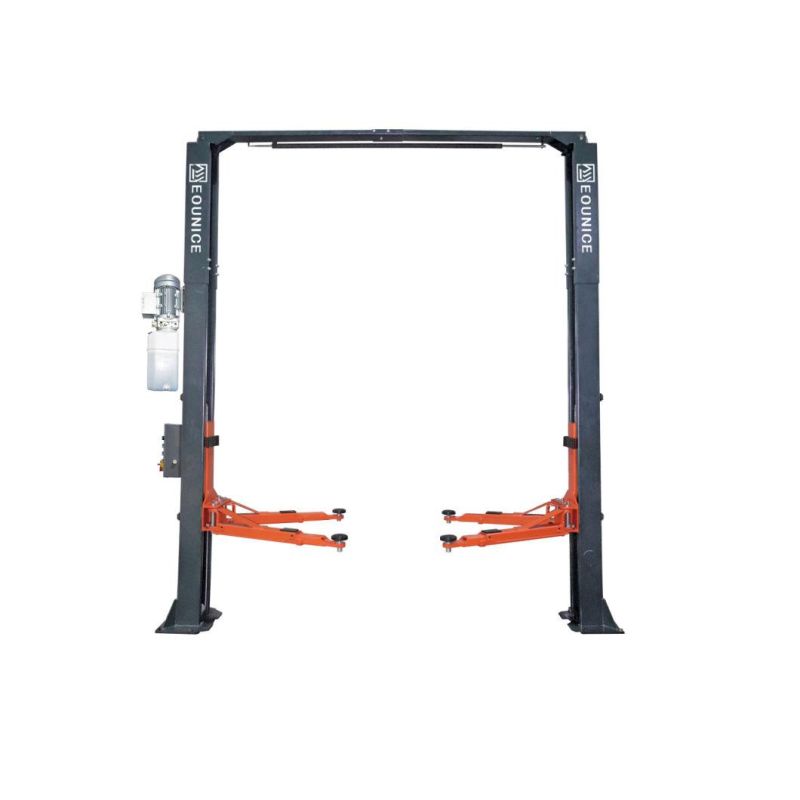 4.5ton Equipment Vehicles Clear Floor Hoist Automatic Electromagnet Release Hydraulic Two Post Car Lift/ Auto Lift