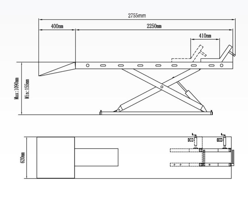 Home Garage Equipment Motorcycle Scissors Car Lift Table (MC-600)