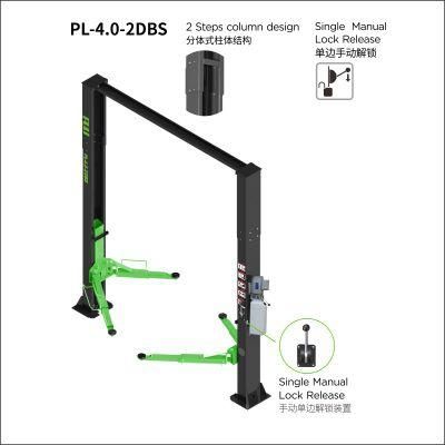 Puli 4t/8840lbs Single Lock Release Two Post Car Lift Floor Plate Car Jack Pl-4.0-2DBS for Car Repair Equipment and Workshop on Sale