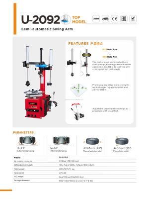 Unite Swing Arm Tire Repair Machine Tyre Changer with Help Arm Tyre Machine for Sale U-2092