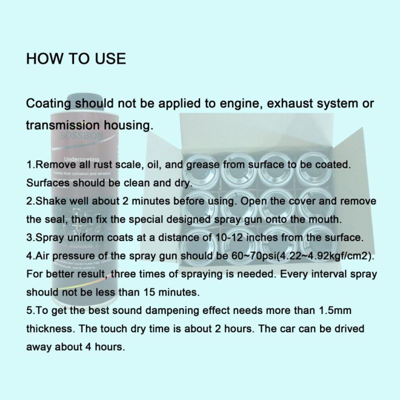 Sound and Heat Insulation Anti-Rust Better Underseal Fast Dry Undercoating