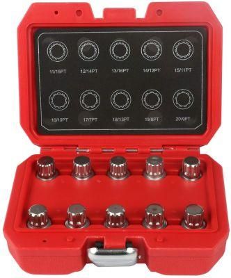 Viktec 10PCS Automotive Wheel Anti-Theft Screws Key Socket Removal Tool Set Wheel Lock Lug Nuts Remover Kit for BMW