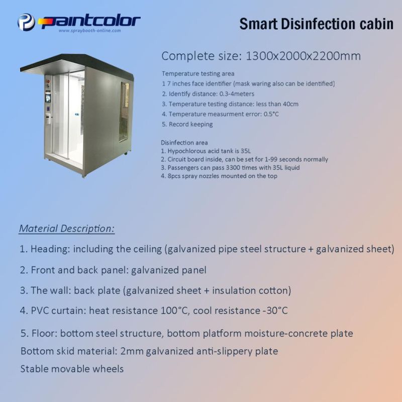 Waterproof Disinfectant Cabin in Outdoor for Body Disinfection