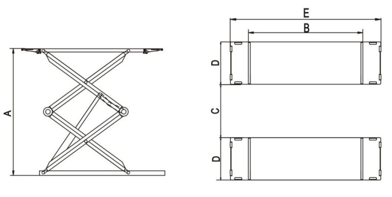Two Platform Scissor Lift Table Auto Repair Equipment and Tools (SX07)