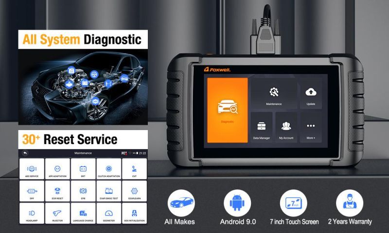 Foxwell Nt809 OBD2 Automotive Scanner Professional Full System Oil SRS Epb TPMS IMMO Injector Coding Reset Auto Diagnostic Tools