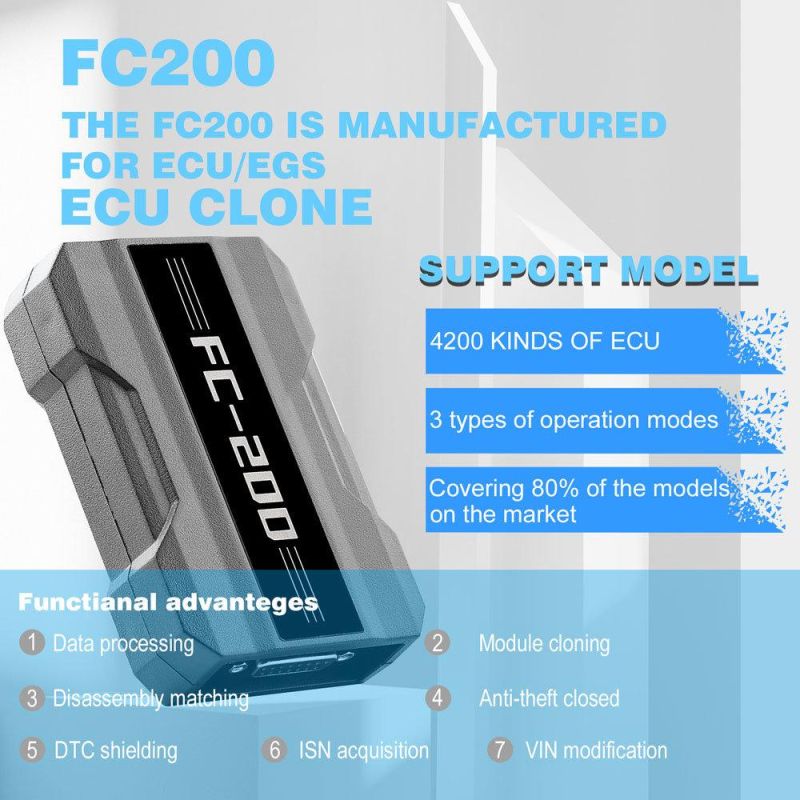 Cg FC200 ECU Programmer Full Version Support 4200 Ecus and 3 Operating Modes Upgrade of At200 Isn OBD Reader Free Update