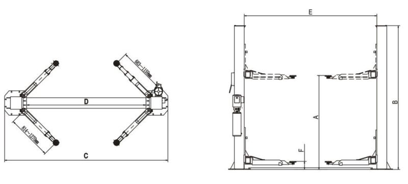 2 Columns Hydraulic Car Hoist Design for Low Ceiling Garages (209X)