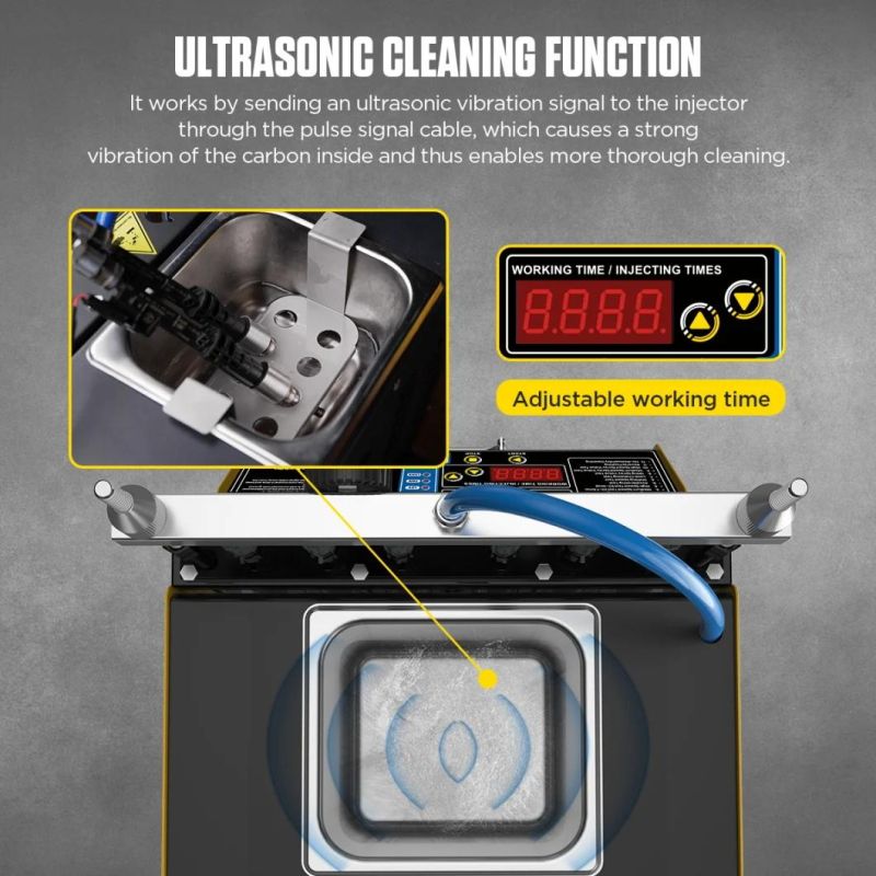 Autool CT400 Gdi Injector Tester Cleaner Machine 6 Cylinders Fuel Injector Cleaner Tester for Car Motorcycle 110V 220V