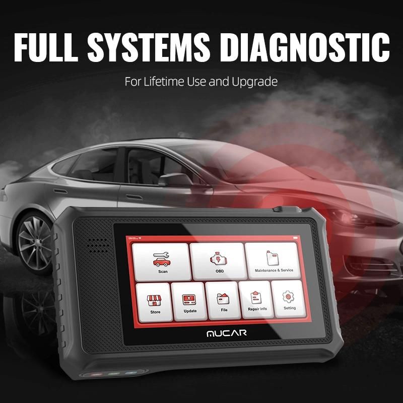 Mucar Vo6 Full Systems Auto OBD2 Scanner Action Test ECU Coding Code Reader 28 Resets Lifetime Free Update Car Diagnostic Tools