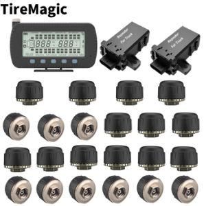 Big Screen Support 1 to 46 Wheel RS232 Wireless Tire Pressure Monitoring System Truck Bus Trailer TPMS