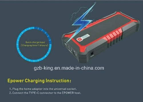 25000mAh Quick Charge Type C (Pd60W max) Portable Car Jump Starter Power Bank